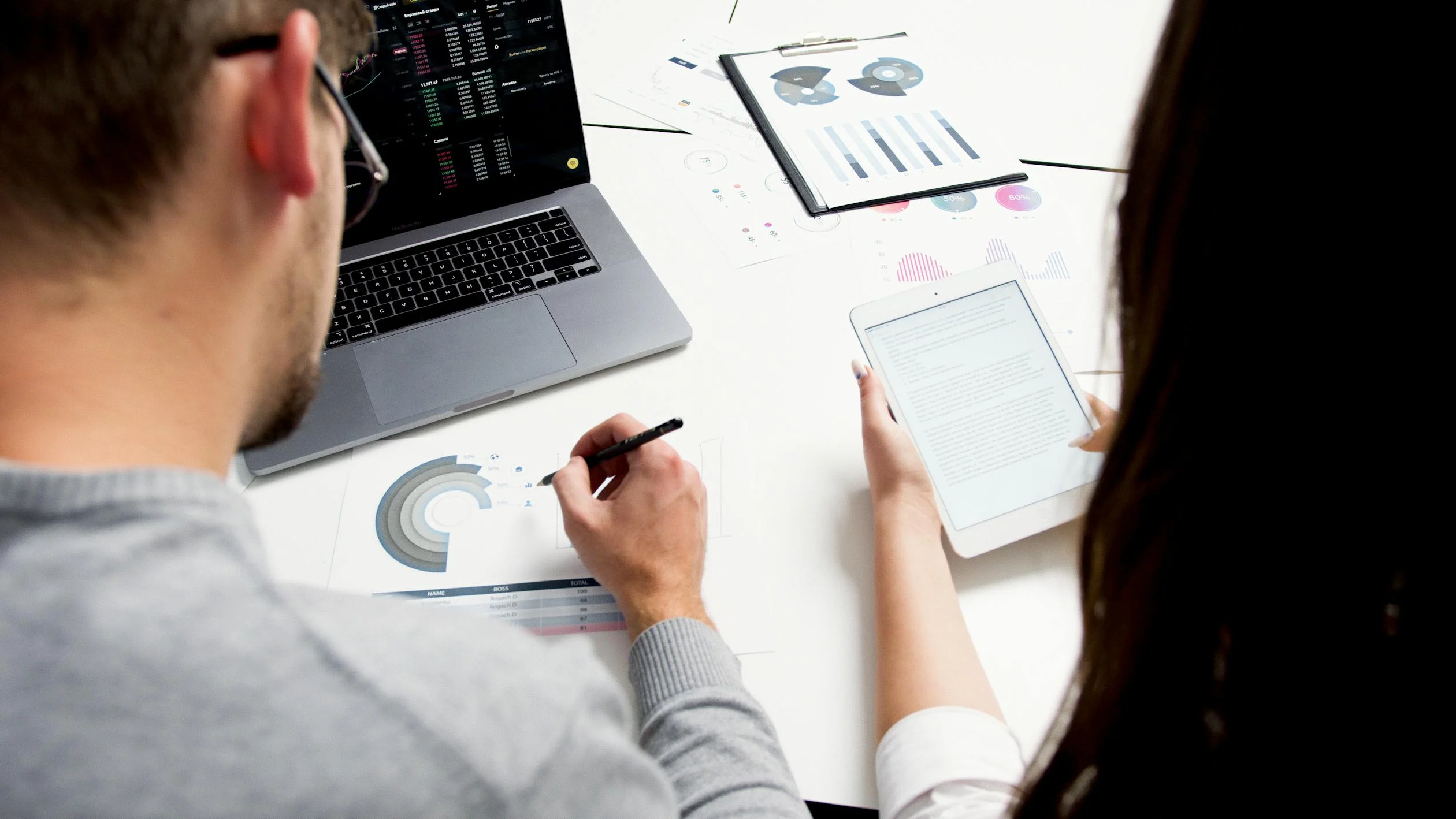 Technological Resilience - Team analyzing data and charts